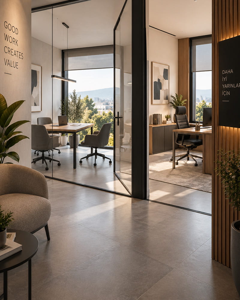 Küçük ofis çalışma alanı